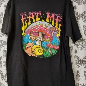 "EAT ME" Snail Mushroom Psychedelic Trippy Tee